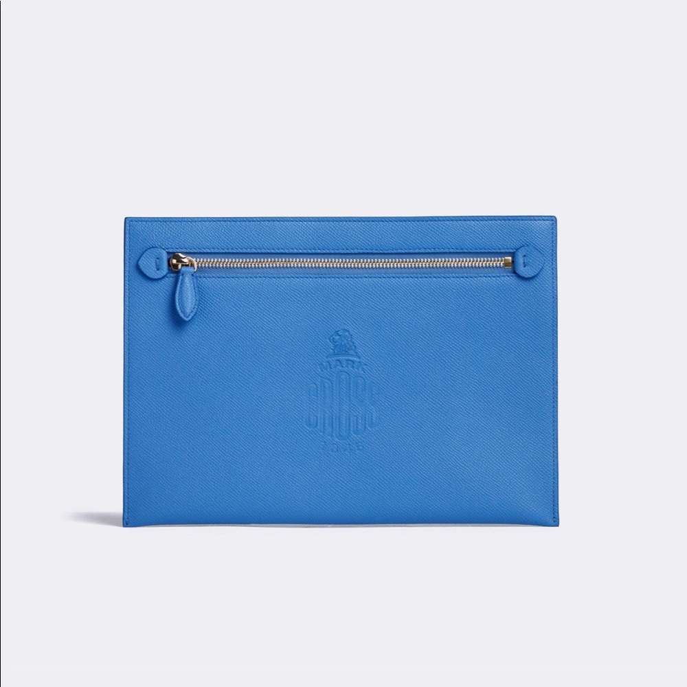 Mark Cross Donnelly Pouch in Saffiano Leather - Regatta Blue